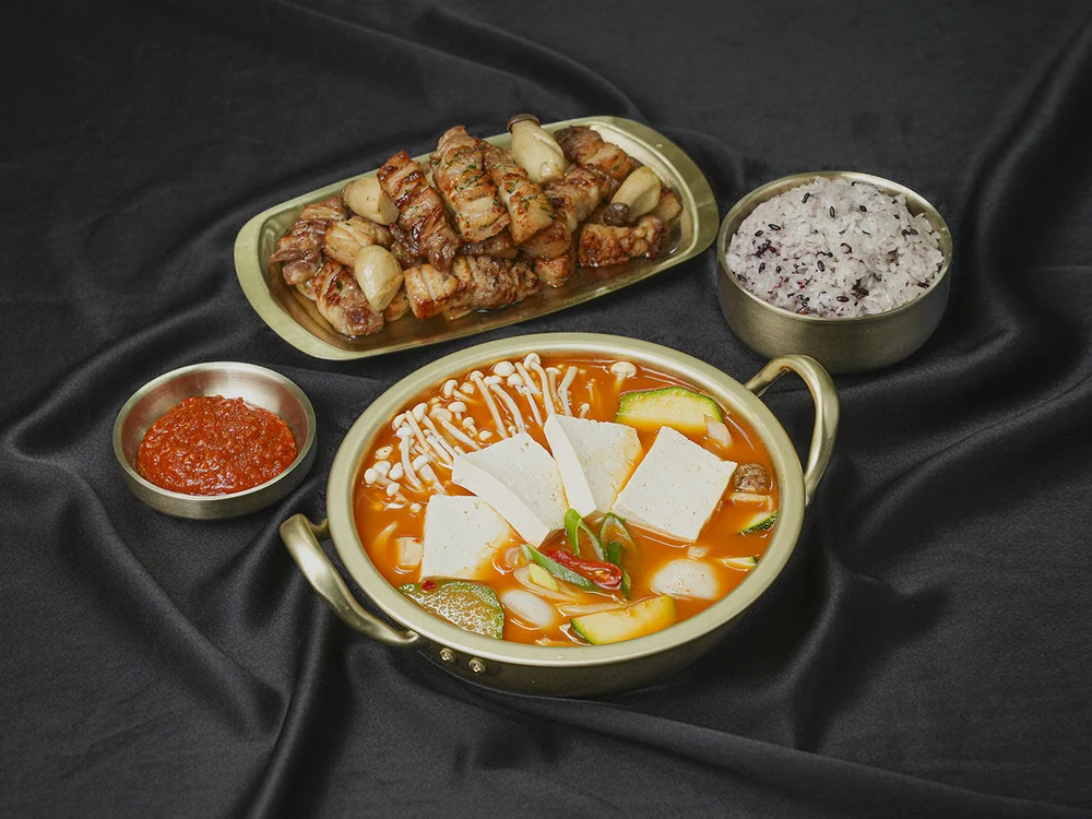 얼큰한된장찌개+고기