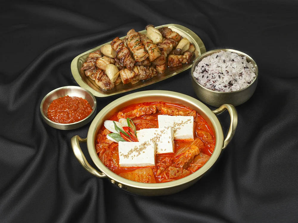 김치찌개+고기